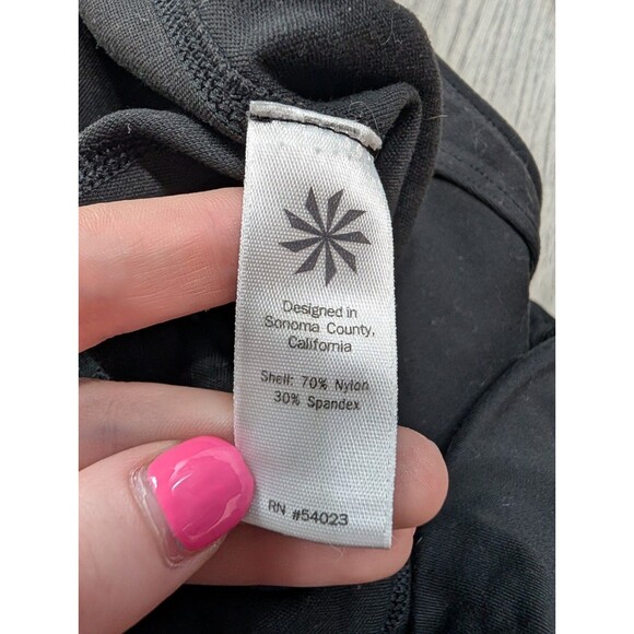 Athleta Black Drawstring Leggings Medium Yoga Running - Picture 7 of 7